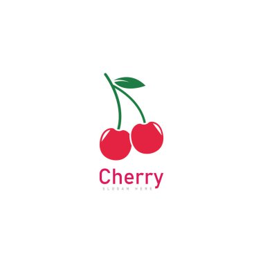cherry logo  fruit fresh icon symbol vector illustration