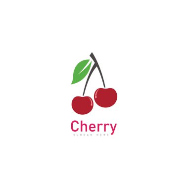 cherry logo  fruit fresh icon symbol vector illustration