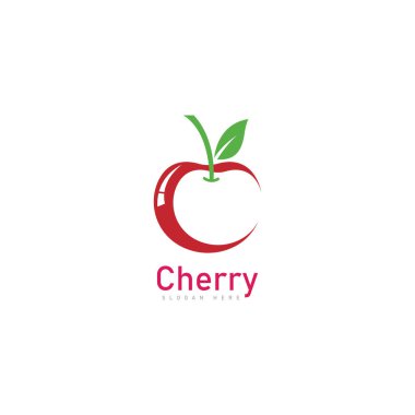 cherry logo  fruit fresh icon symbol vector illustration