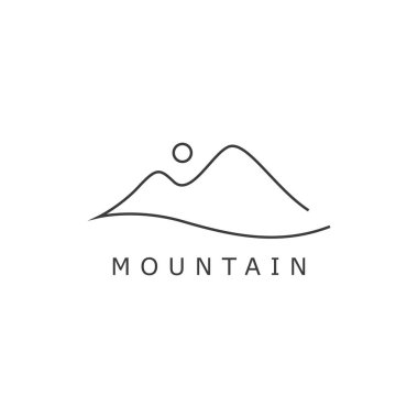 simple landscape line drawing of a mountain logo