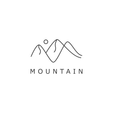 simple landscape line drawing of a mountain logo