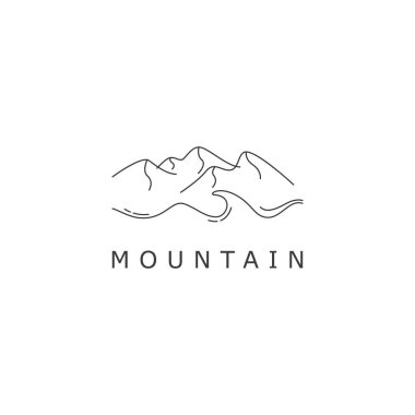 simple landscape line drawing of a mountain logo