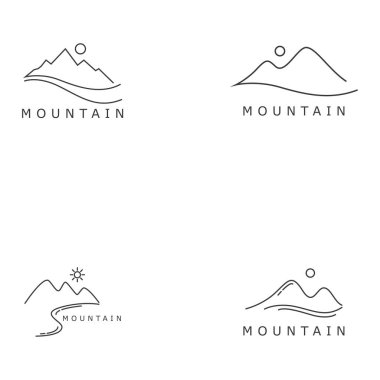 simple landscape line drawing of a mountain logo