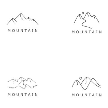 simple landscape line drawing of a mountain logo