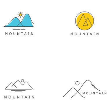 simple landscape line drawing of a mountain logo
