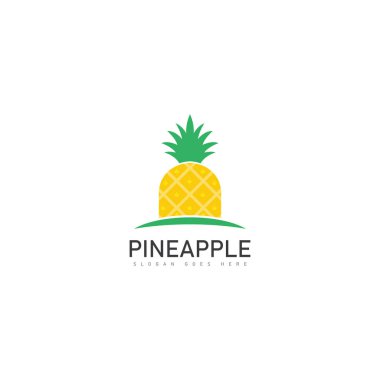 natural sweet pineapple fruit logo simple vector icon
