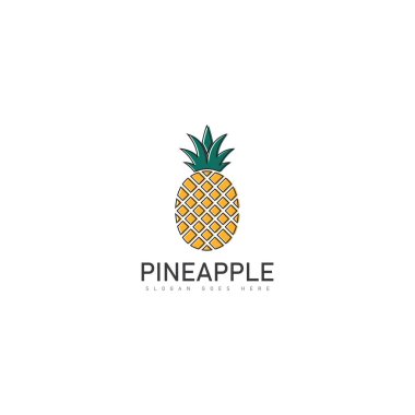 natural sweet pineapple fruit logo simple vector icon