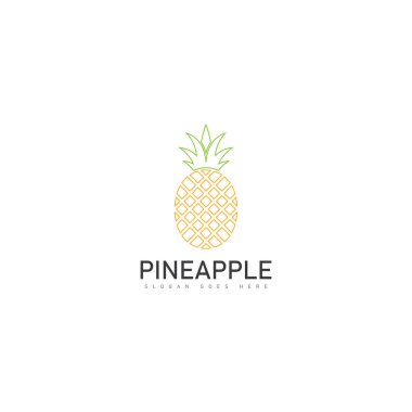 natural sweet pineapple fruit logo simple vector icon