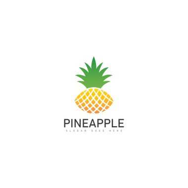 natural sweet pineapple fruit logo simple vector icon
