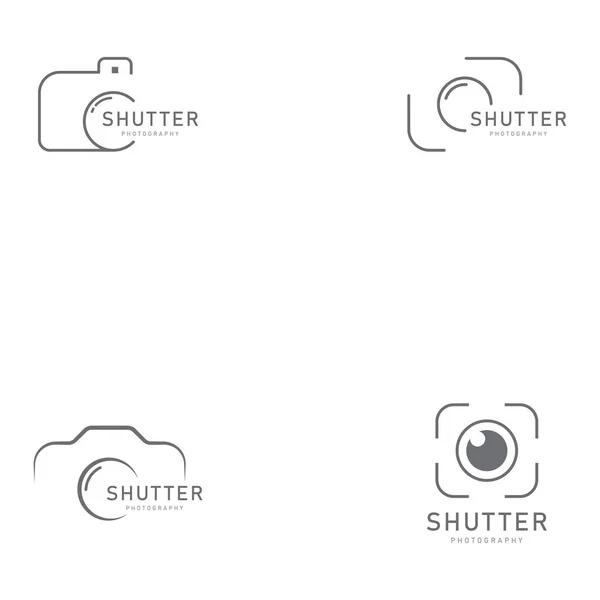 Sluitertijd Fotografie Logo Ontwerp Template Vector Pictogram — Stockvector