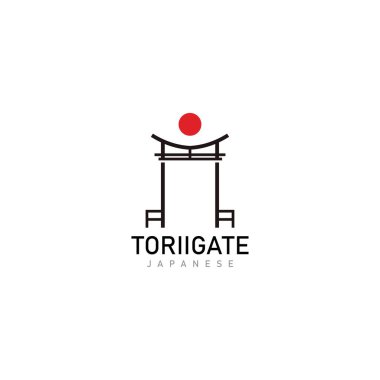 Japon Torii Kapıları logosu ve sembol tasarım simgesi