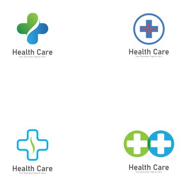Sağlık hizmeti vektör logosu şablonu. Tıbbi sağlık logosu tasarım şablonu