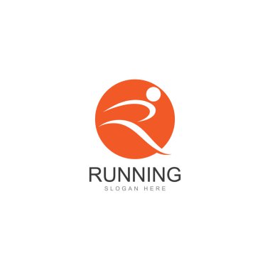 Insan logosu tasarım maratonu logo şablonu çalıştırma kulübü veya spor kulübü