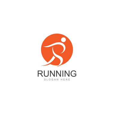 Insan logosu tasarım maratonu logo şablonu çalıştırma kulübü veya spor kulübü