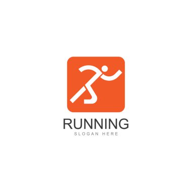 Insan logosu tasarım maratonu logo şablonu çalıştırma kulübü veya spor kulübü