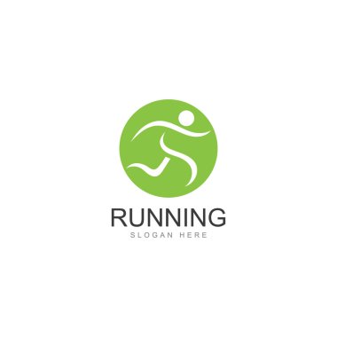 Insan logosu tasarım maratonu logo şablonu çalıştırma kulübü veya spor kulübü