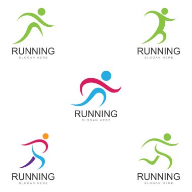 Insan logosu tasarım maratonu logo şablonu çalıştırma kulübü veya spor kulübü