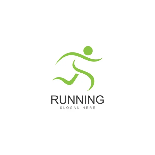Diseño Del Logotipo Humano Corriendo Plantilla Logotipo Maratón Club Running — Vector de stock