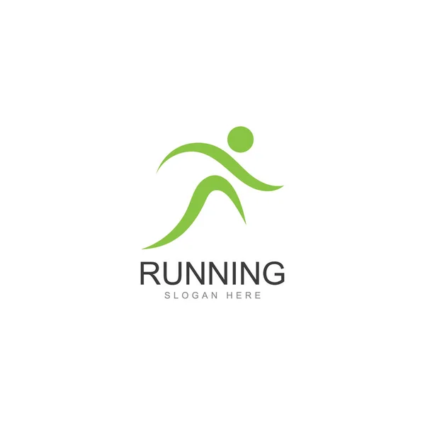 Running Human Logo Design Marathon Logo Template Running Club Sports — Stock Vector