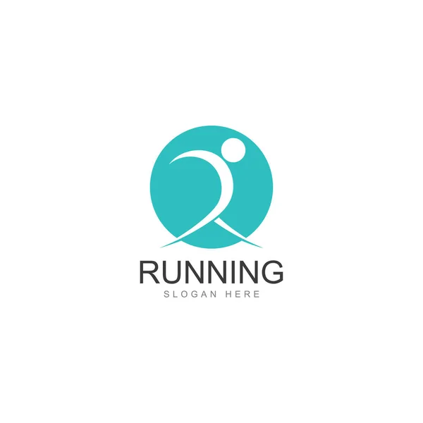 stock vector running human logo design  marathon logo template  running club or sports club