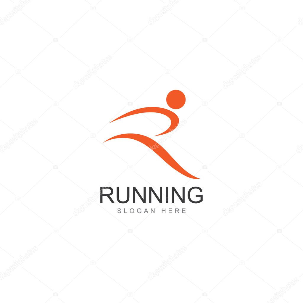 Running human logo design  marathon logo template  running club or sports club