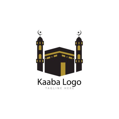 Kabe Mekke Sembol Logosu İllüstrasyon tasarım şablonu