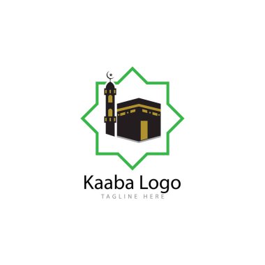 Kabe Mekke Sembol Logosu İllüstrasyon tasarım şablonu