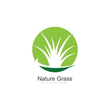 Doğa Çimeni logo tasarımı vektörü Creative Grass logo tasarımı Şablon İllüstrasyonu