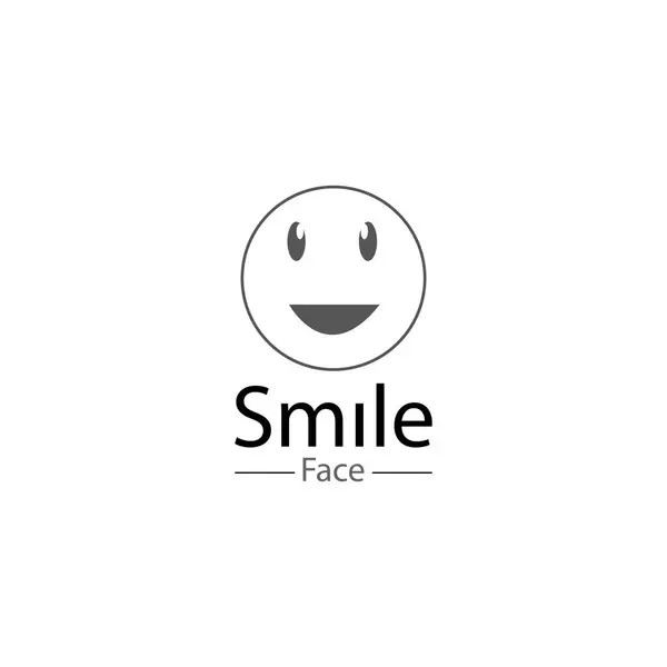 Smiling Face Logo Ícone Vetor Linha — Vetor de Stock