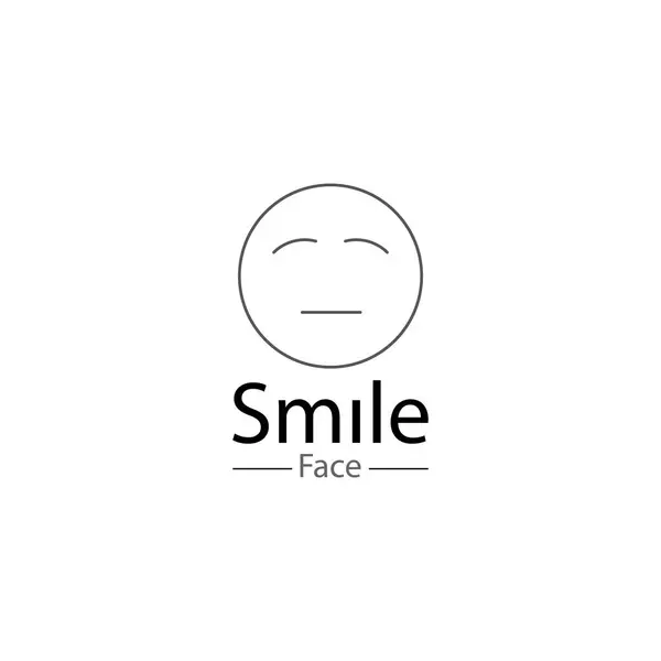Smiling Face Logo Ícone Vetor Linha — Vetor de Stock