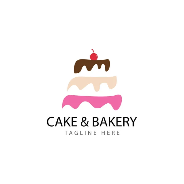 Kuchen Bäckerei Logo Design Illustration Stockillustration