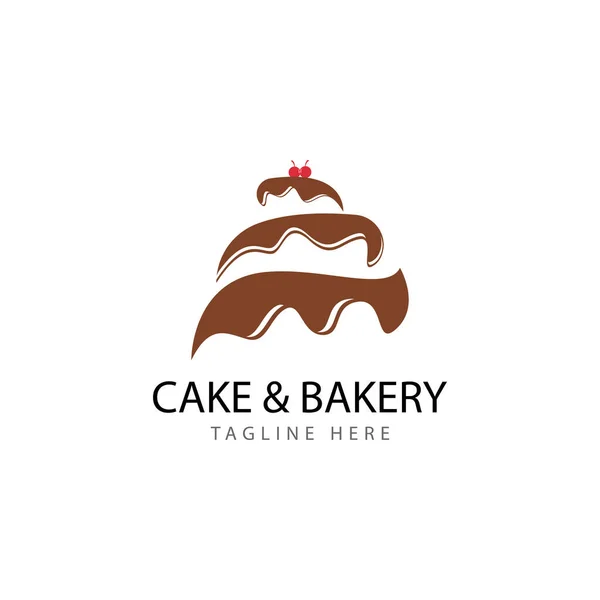 Kuchen Bäckerei Logo Design Illustration lizenzfreie Stockillustrationen