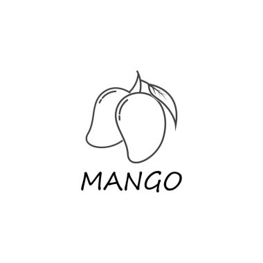 mango ince çizgi ikonu tropikal ve yiyecek meyve vektörü