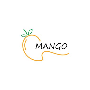 mango ince çizgi ikonu tropikal ve yiyecek meyve vektörü