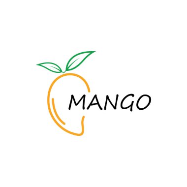 mango ince çizgi ikonu tropikal ve yiyecek meyve vektörü