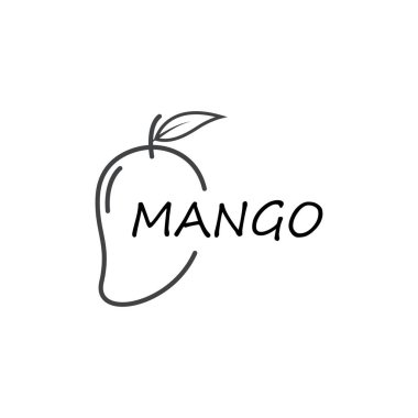 mango ince çizgi ikonu tropikal ve yiyecek meyve vektörü