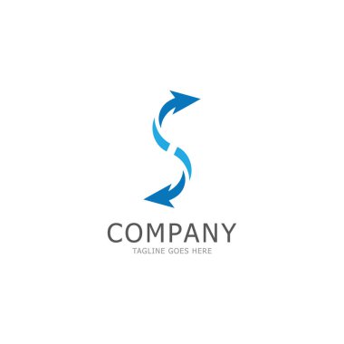 Ok logosu. Harf s logo şablonu vektörü