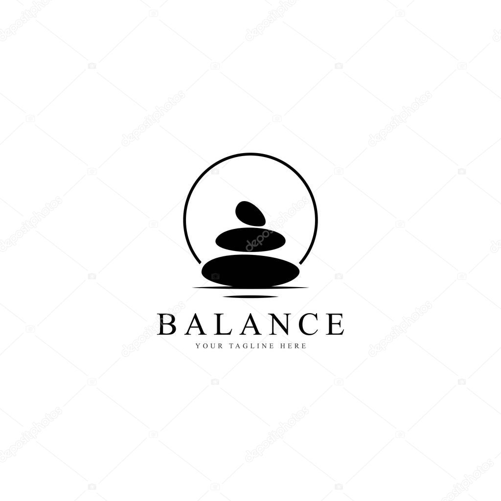 Balanced zen stone logo. Logo for meditation or wellness