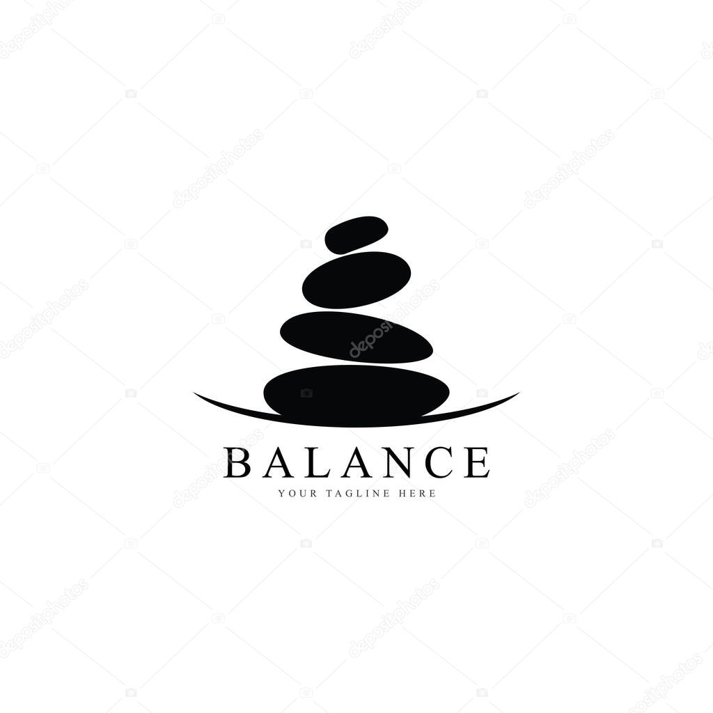 Balanced zen stone logo. Logo for meditation or wellness