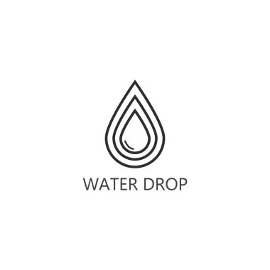 Bırakma çizgisi simgesi su bırakma logo vektörü