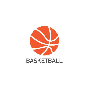 Basketbol ikonu vektörü. Sepet topu sembolü çizimi. Beyaz arkaplanda basit tasarım.
