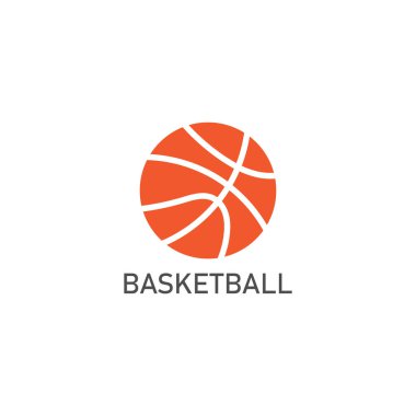Basketbol ikonu vektörü. Sepet topu sembolü çizimi. Beyaz arkaplanda basit tasarım.