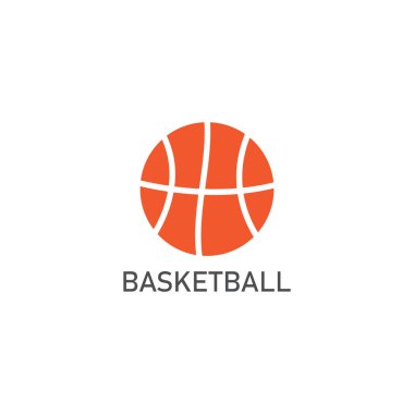 Basketbol ikonu vektörü. Sepet topu sembolü çizimi. Beyaz arkaplanda basit tasarım.