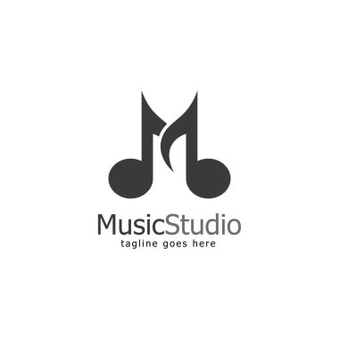 Müzik stüdyo Logo şablonu tasarlamak vektör