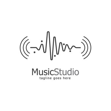 Müzik stüdyo Logo şablonu tasarlamak vektör