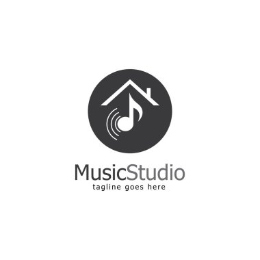 Müzik stüdyo Logo şablonu tasarlamak vektör