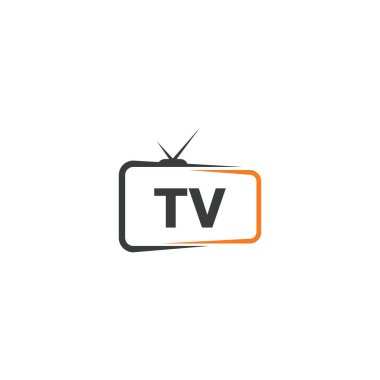 TV ya da Televizyon kanalı simgesi logo tasarım vektörü şablonu