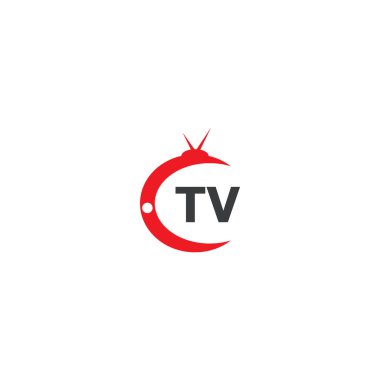 TV ya da Televizyon kanalı simgesi logo tasarım vektörü şablonu