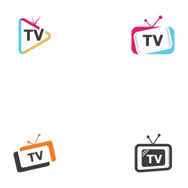 TV ya da Televizyon kanalı simgesi logo tasarım vektörü şablonu