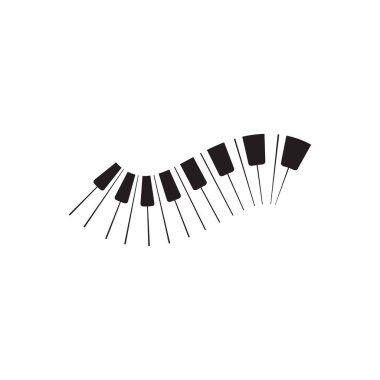 Piyano klavyesi logo tasarım vektör şablonu